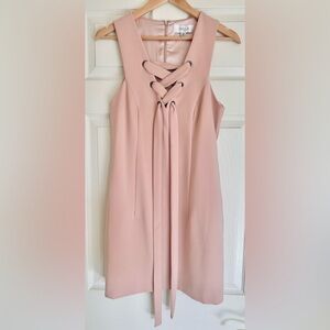 Shilla Blush Pink Lace-Up Front Sleeveless Dress Spring Size M